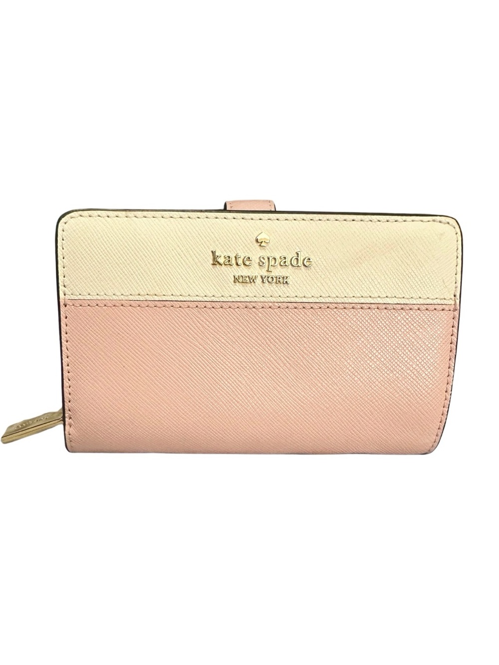 kate spade New York Pink and Cream Zip Around Wallet
